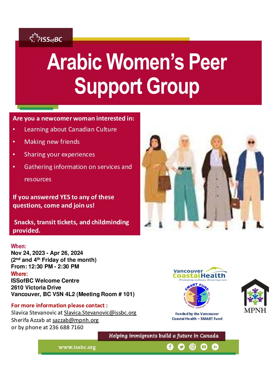Arabic Women's Peer Support Group  Immigrant Services Society of BC  (ISSofBC)