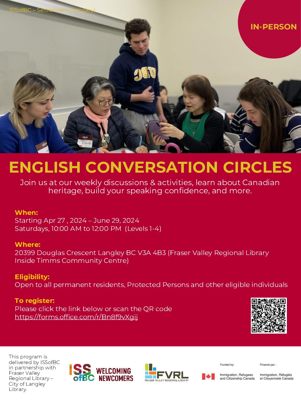 ENGLISH CONVERSATION CIRCLES (IN-PERSON)